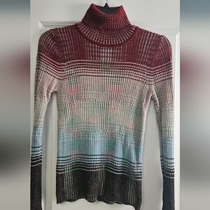 Missoni Red and Blue Gradient Turtleneck Sweater